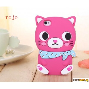 Cool Cat con bufanda - la silicona carcasa para iphone 4/4S/5/5S