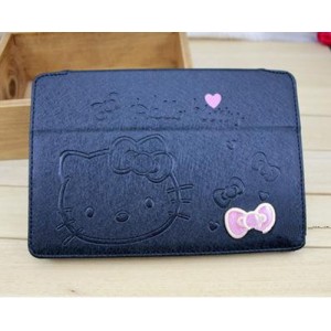 Hello Kitty lindo de imitaci&oacute;n de piel delgada Ipad mini funda protectora